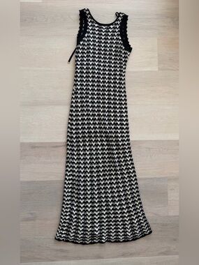 Crochet backless maxi dress